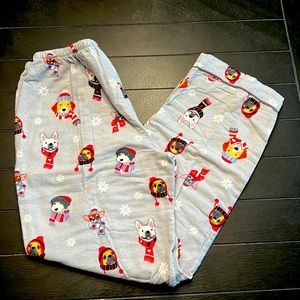 PJSalvage Dog print Flannel PJ bottoms Size M